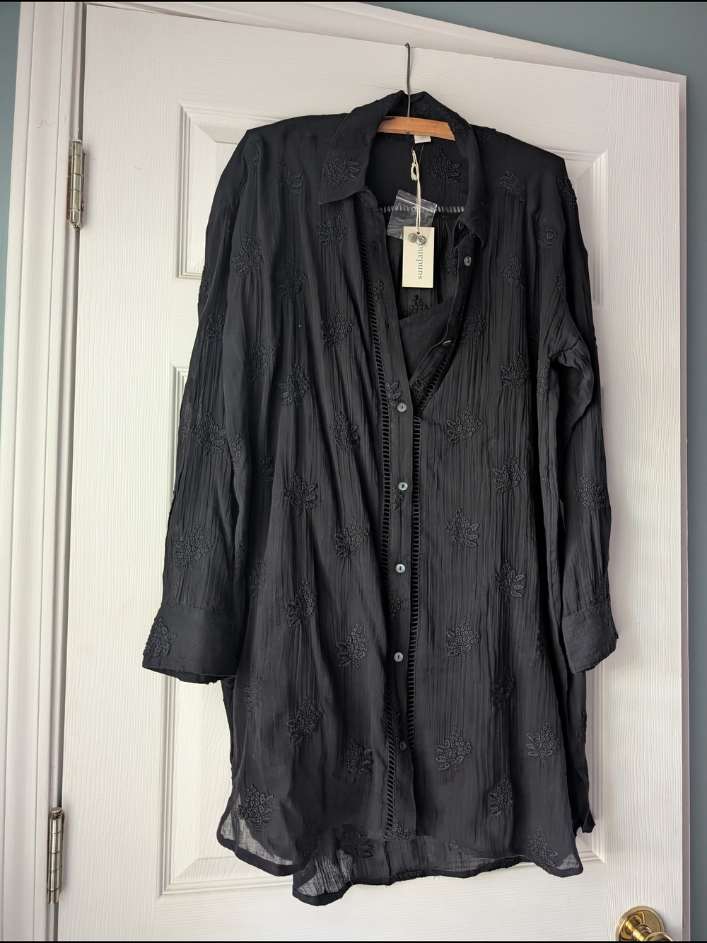 Sundance Embroidered Button-Front Tunic/Dress